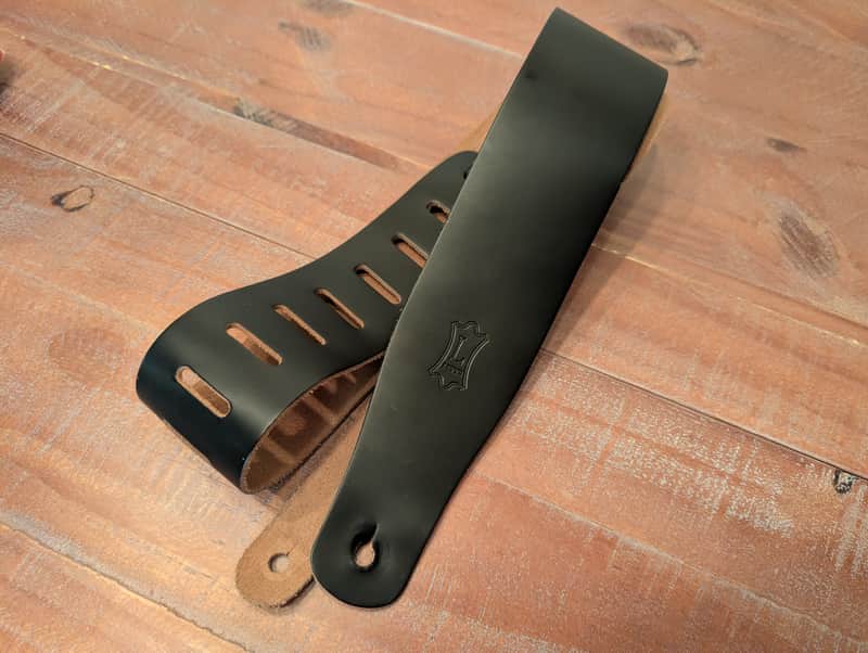 Levy's Guitar Strap Black Leather 2.5" Excellent Condition! image 1