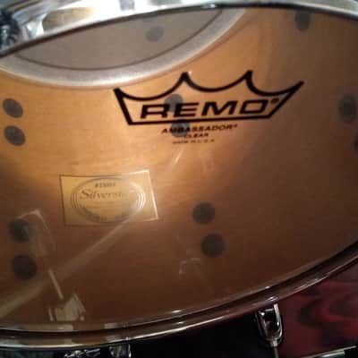 6pc. Tama Silverstar Limited Edition Tamo Ash Set w/ Rack / Red Satin Mahogany image 12