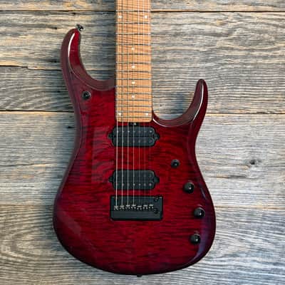 Ernie Ball Music Man JP15 7-String Electric Guitar - Red Tide Quilt image 1