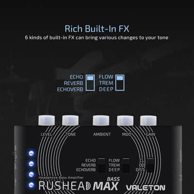 Valeton Rushead Max Bass USB Chargable Portable Pocket Bass Headphone Amp Carry-On Bedroom Plug-In,price include the import duty for US buyer image 4