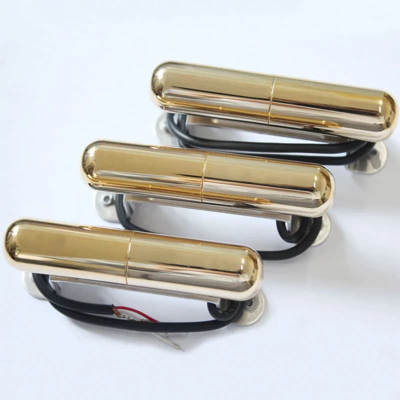 Artec Lipstick Tube Single Coil Pickups Set in Gold image 1