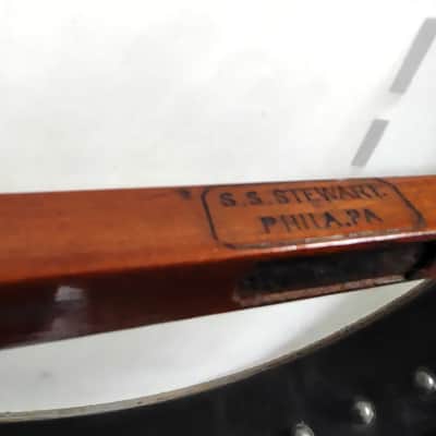SS Stewart Orchestra Model Carved Scroll 5St Banjo 1890 image 19