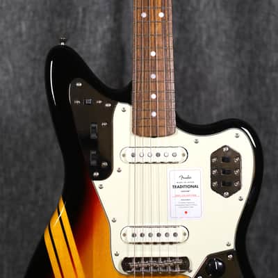 Brand New Fender Made in Japan 2025 Collection Traditional II '60s Jaguar 2025 Sunburst w/ Vintage Natural Competition Stripe MIJ w/ Bag image 4