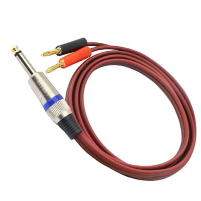 1/4 TS to Banana Plug Speaker Cable,6.35mm TS to Banana Plug Speaker Audio Cable,Gold-Plated 1/4 TS Male To Dual Banana Plugs OFC HiFi Speaker Wire For DJ Application, Mixer (5 Feet )-12AWG Cord image 2
