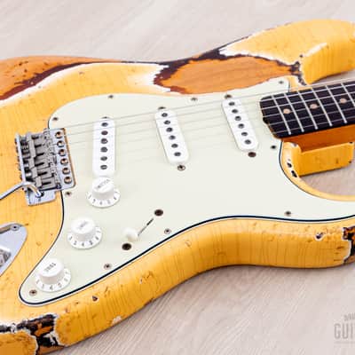 1960 Fender Stratocaster Partscaster w/ Olympic White Heavy Relic Body, Don Mare Super Sports Pickups, Case image 6