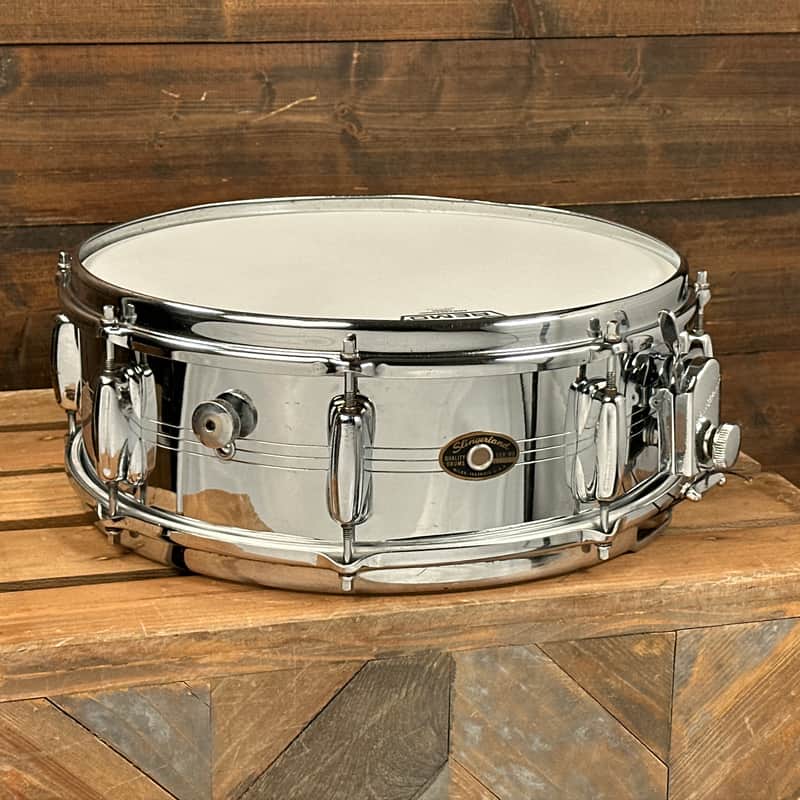 1960s Slingerland No. 130 Gene Krupa Sound King 5x14 8-Lug Chrome Over Brass Snare Drum w/ Zoomatic Strainer image 1