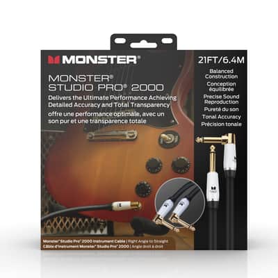 Monster SP2000-I-21AWW Studio Pro 2000 Instrument Cable. 21' Right Angle to Straight image 1