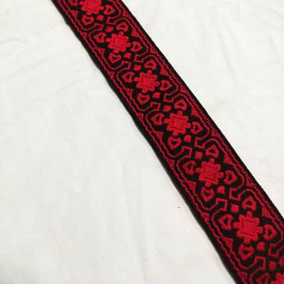 Red and Black nylon Guitar STRAP Leather ends NEW - for Fender image 3