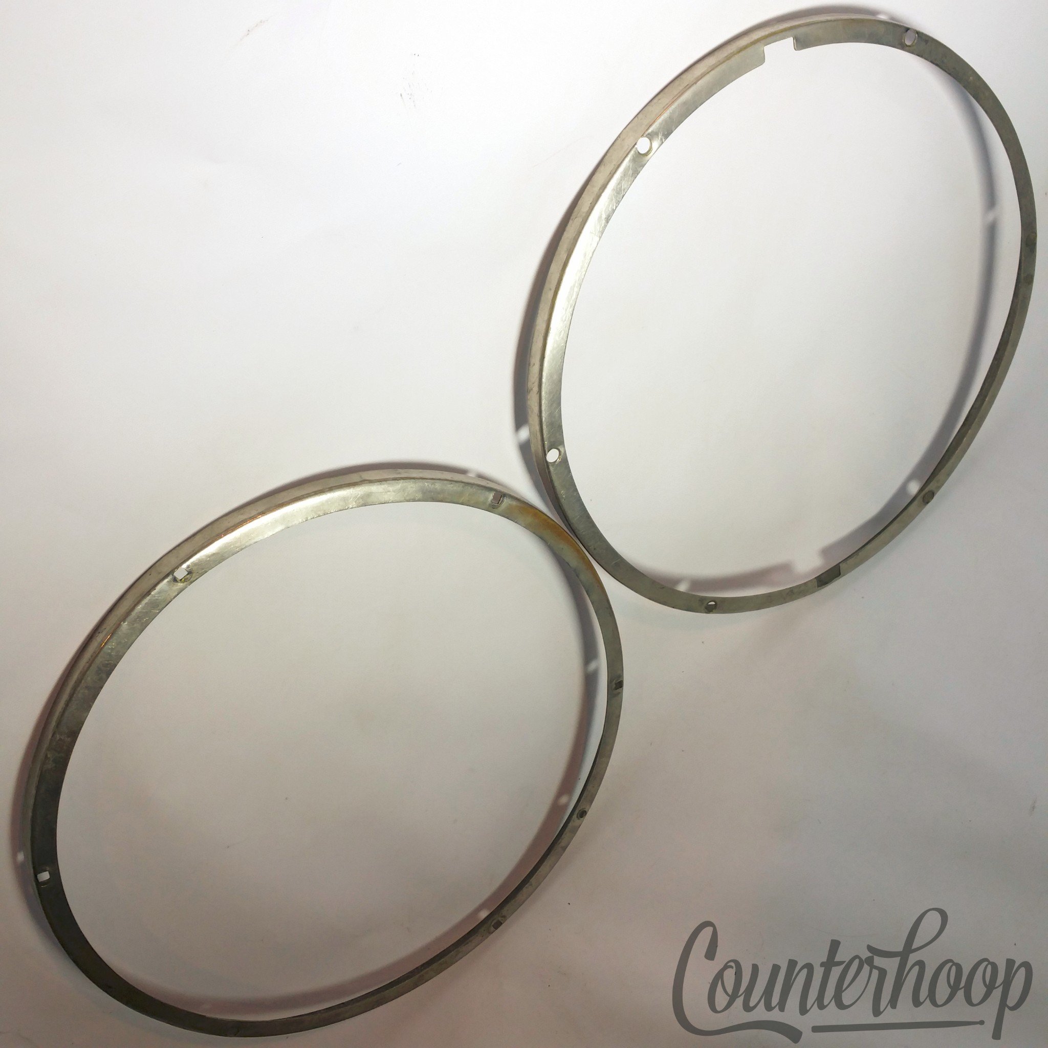 Leedy 6Lug Tango Brass Snare Drum Rims/Hoops Set 2x Batter+Resonant Nickel NOB* — main photograph