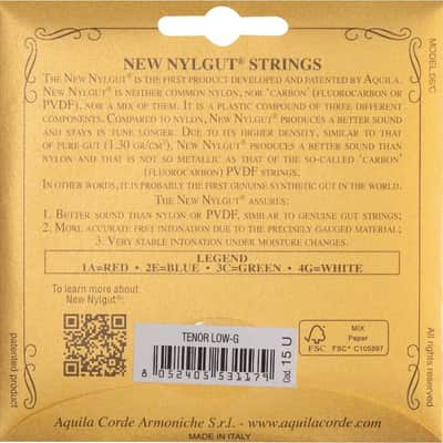 Aquila Model 15U Nylgut Low G Strings for Tenor Size Ukulele - Free USA Shipping image 4
