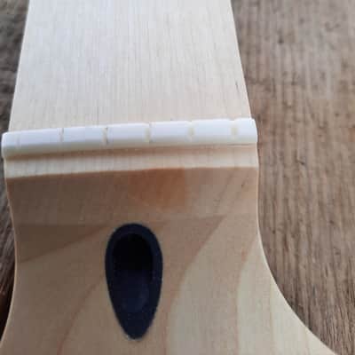 Big HEAD 21 steel frets guitar neck replacement maple, skunktail dowel insert steel frets 25.5 scale Bild 10