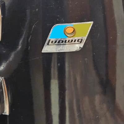Vintage 9x13 Black Cortex Tom w/ Ludwig Hardware 6-Ply Shell B/O Badge image 2