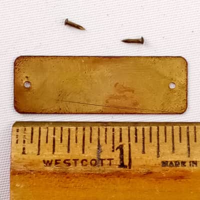 Ludwig Trademark Made In USA Rectangle Badge 30s Brass/Red Junior Snare Drum USA image 2