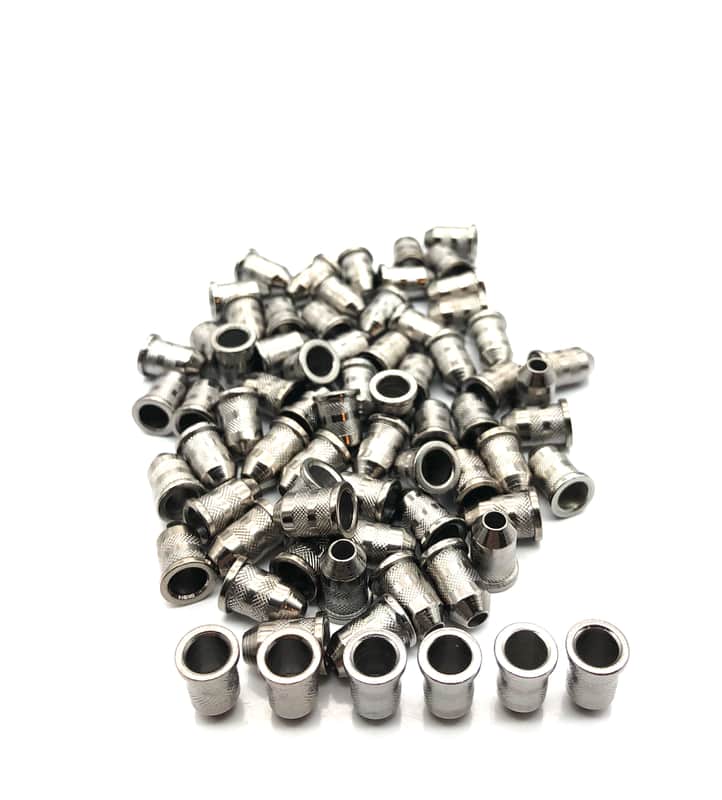Bullet Shaped String-Thru Body Ferrules Set of 6 Nickel image 1