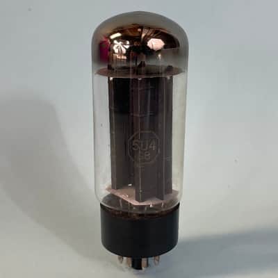 1960 Sylvania 5U4GB Vintage Black Plate Halo Getter Hammond Tube! T233 image 3