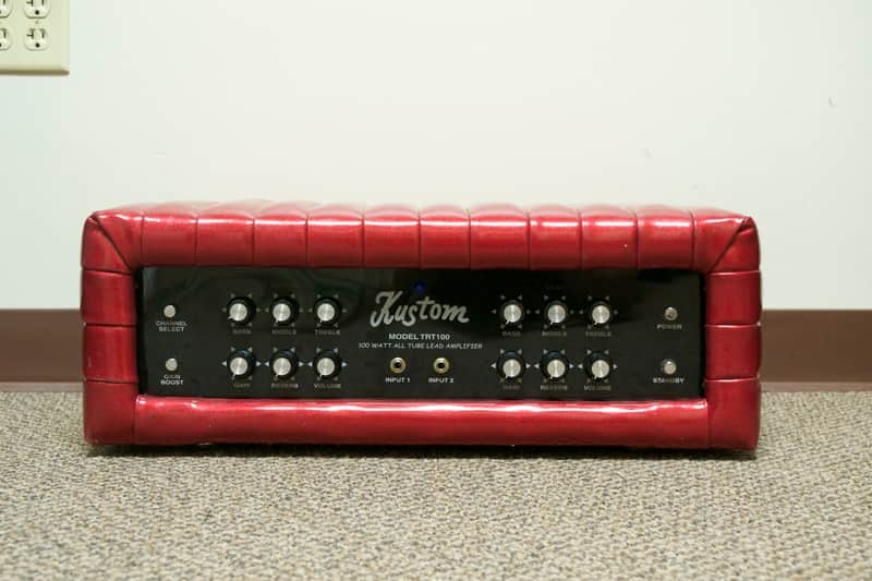 Kustom TRT100 100 Watt Tube Guitar Amplifier Head Red Tuck and Roll image 1