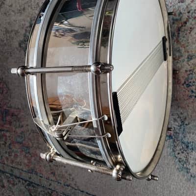 Vintage 1960-1970 Stowasser Wien handcrafted steel Sonor clone concert marching snare drum 14x4” w/ case jazz image 7