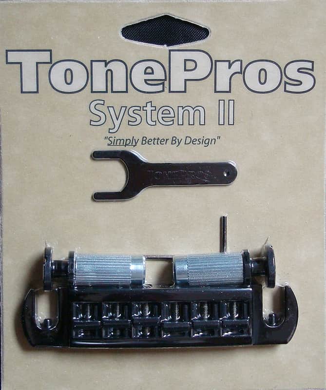 AVT2M-B TonePros (Metric Thread) Wraparound Bridge w Studs for PRS SE Black Finish image 1