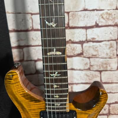 PRS Modern Eagle V Wood Library Yellow Tiger Natural Back Ziricote FB Paisley Case image 6