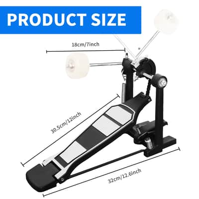 Single Bass Drum Pedal, Kick Drum Pedal for Drum Set Instrument, Single-Chain Drum Foot Pedal for Beginner & Pro Drummers image 5