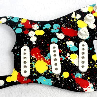 Custom Splat Painted Fender Squier  Affinity Strat Loaded Pickguard (11 Hole) image 3