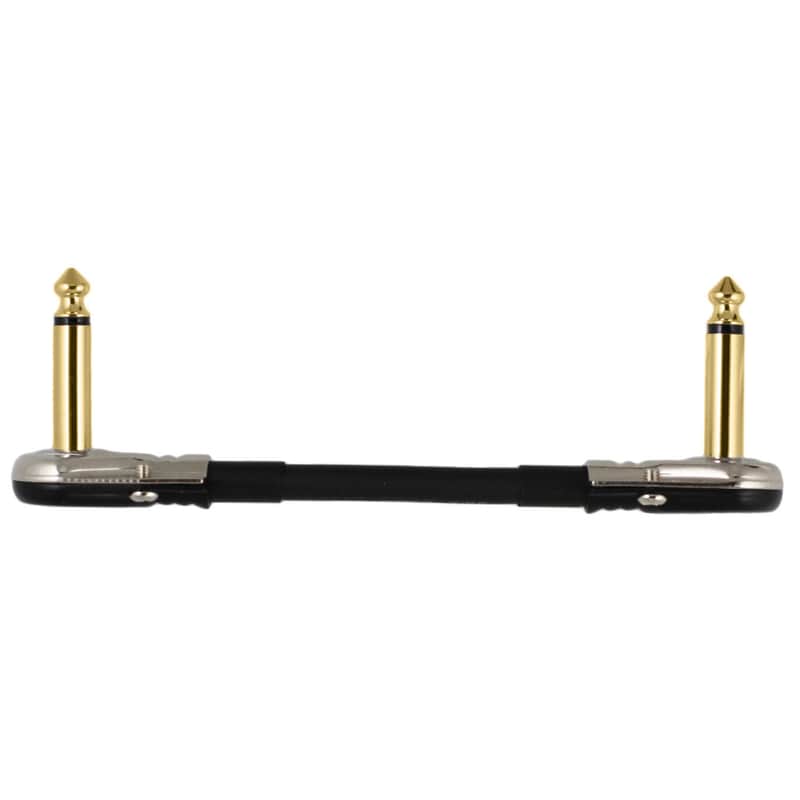 4" Castline Gold Mogami 2524 Guitar Pedal Board Patch Cable TS Low Profile Pancake Connector image 1