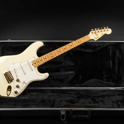 1980 Fender The STRAT with Maple Fretboard - Olympic White | USA Fullerton Vintage Stratocaster Dan Smith Era 22-Karat Gold Hardware Matching Headstock | OHSC image 2