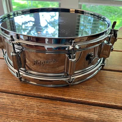Vintage ROGERS 5"X14" Dyna-Sonic Snare Drum 1969-75 COB (Chrome over Brass) Fullerton image 2
