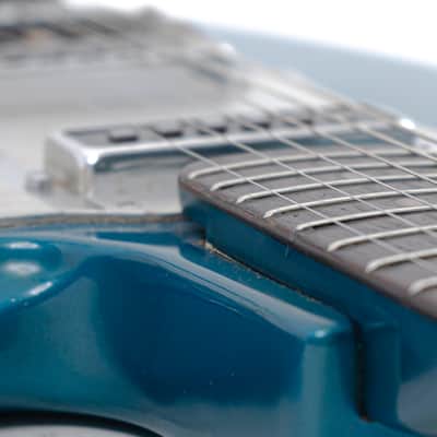 60s Teisco Del-Ray ET-230 Sharkfin Guitar Lake Placid Blue w/ Bridge Mute, Vibey Design image 9