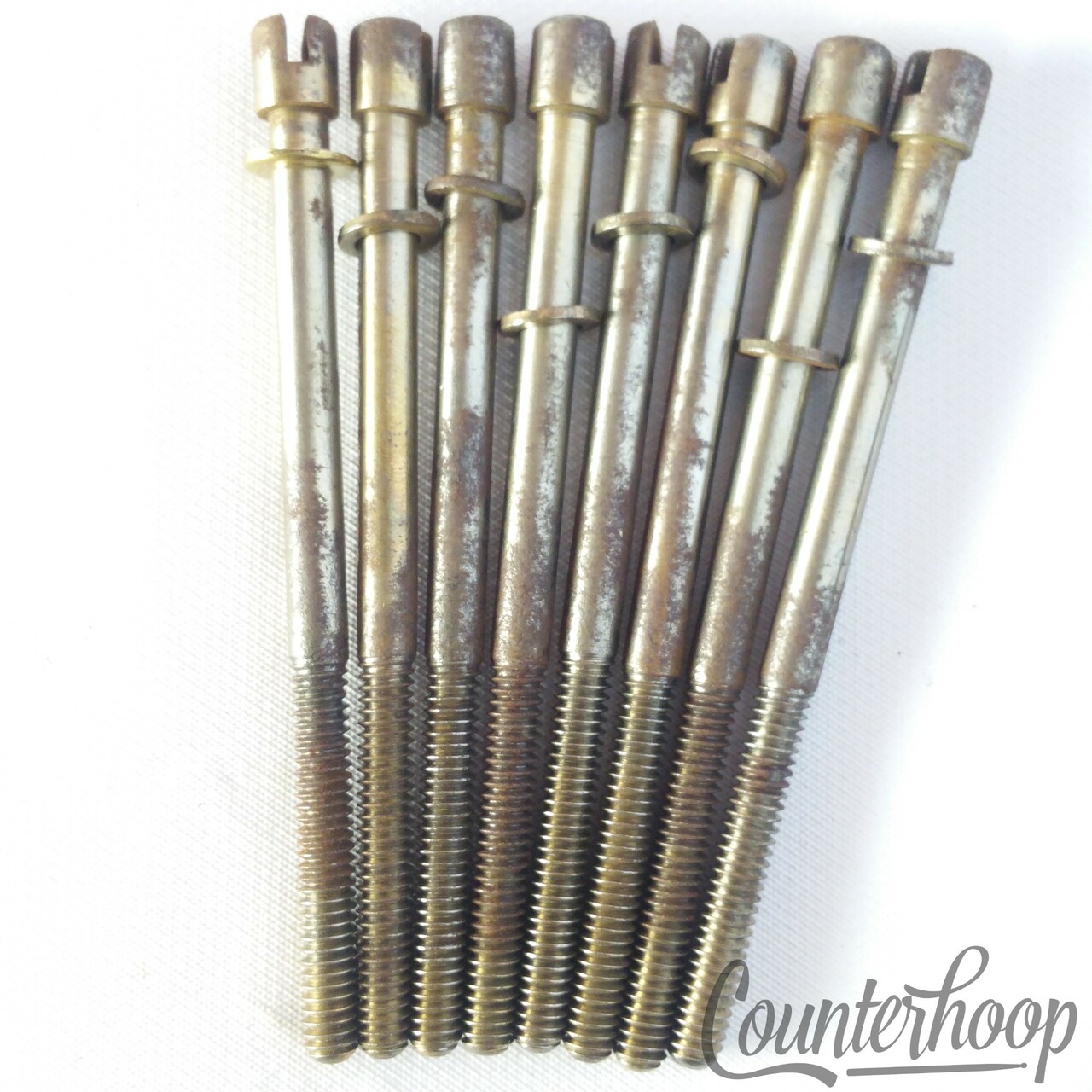 Leedy 8x 3 3/8" Slotted T-Rods Tom/Snare Drum Nickel Tension Rounded-Head 20s — main photograph
