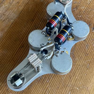 Gibson SG 50's LP Wiring 500k CTS Brass Shaft Pots .022 USA Emerson Bumblebee Caps Switchcraft 3-Way Toggle image 9