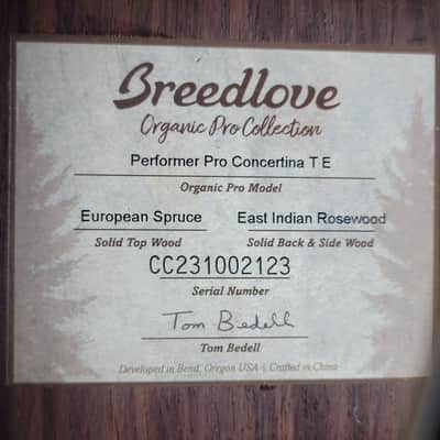 Breedlove Performer Pro Parlor Concertina E - Tobacco Burst With OHSC Free Shipping image 14