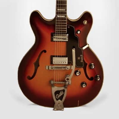 Guild Starfire V Semi-Hollow Body Electric Guitar (1964), ser. #33582, original black hard shell case. image 1