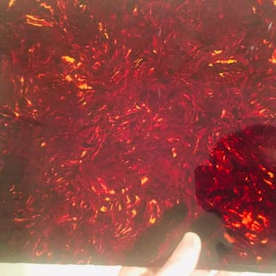 100% Celluloid (Cellulose Nitrate) red tortoise pattern pickguard material sheet image 1