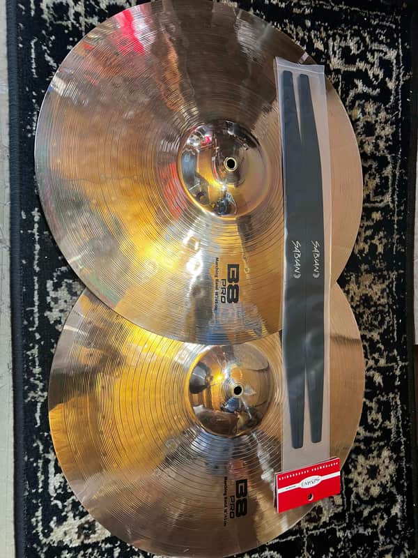 Mint Sabian 18" B8 Pro Marching Band Cymbals w/ Straps - Brilliant image 1