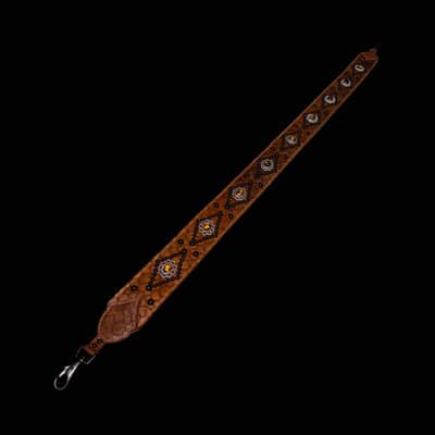 Carlino Tan scale leather tiger eye bag strap 2026 - Tan image 6