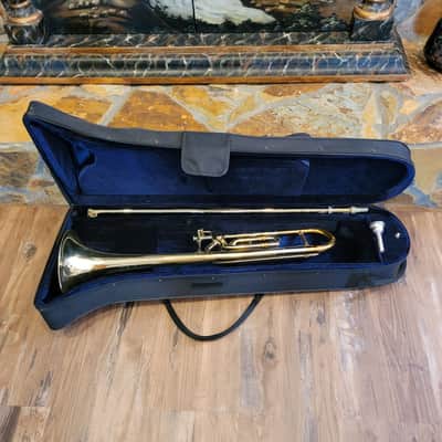 King Cleveland 605 F Trigger Trombone Gold Brass With Mouth Piece And Case image 14