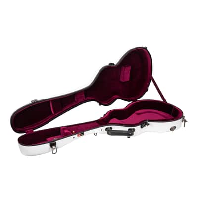 Crossrock Deluxe Fiberglass Guitar Case for Les Paul Electric Guitars with TSA lock-White image 11