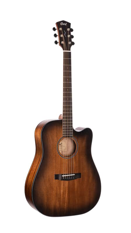 Cort COREDCOPBB Core-DC Series Dreadnought Cutaway Acoustic Electric Guitar. Open Pore Black Burst image 1