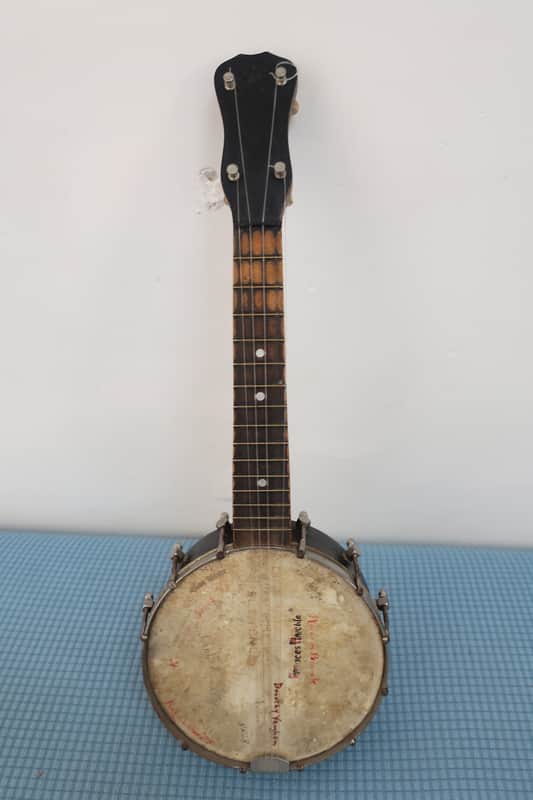 Vintage Antique 1930s Ukulele Uke Banjolele Banjo Mandolin Frying Pan Shaped Shaped Relic Slingerland Missing Bridge Project image 1