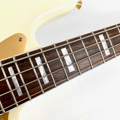 Squier Jazz Bass 40th Anniversary Gold Edition 2022 Olympic White image 12