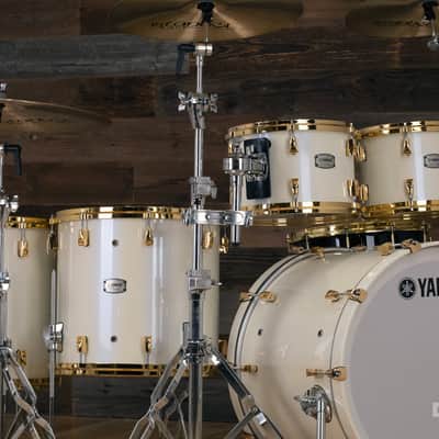 YAMAHA PHOENIX PHX 6 PIECE DRUM KIT, POLAR WHITE WITH GOLD FITTINGS image 18