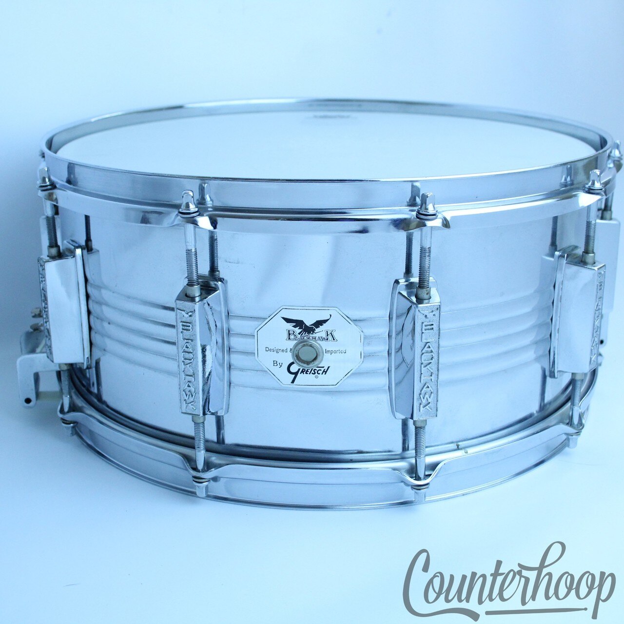 Gretsch "Blackhawk" 14x6.5" Snare Drum 10-Lug Steel Shell Triple Flange Rims+Muf — main photograph