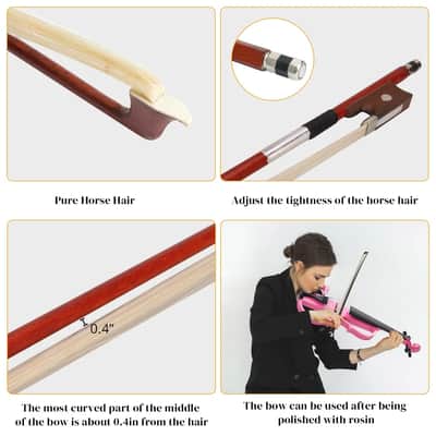Cxxss Full Size 4/4 Bunnel Edge Electric Silent Violin for Student as gift image 8