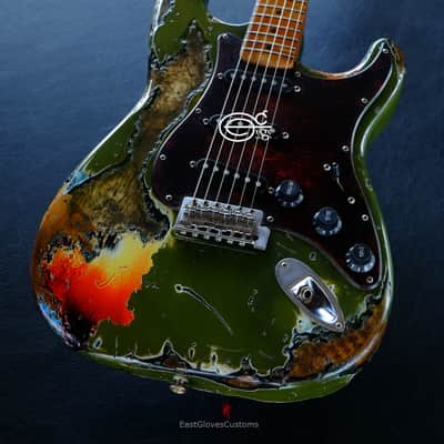 Fender Stratocaster Olive Green /Sunburst Heavy Aged Relic by East Gloves Customs image 1
