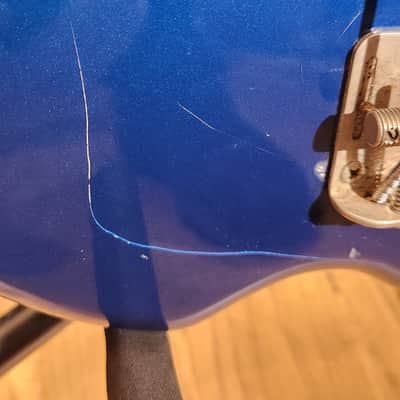 Vintage 1980s Kramer DMZ 5000 Bass Guitar Blue image 7