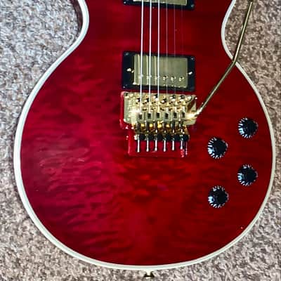 Epiphone Alex Lifeson Signature  Les Paul Custom Axcess  Ruby red electric guitar Floyd rose ohsc image 3