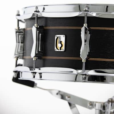 British Drum Company Merlin | 14x5.5" 10-Lug Maple / Birch Snare Drum Black Tulip Veneer. New with Full Warranty! image 11