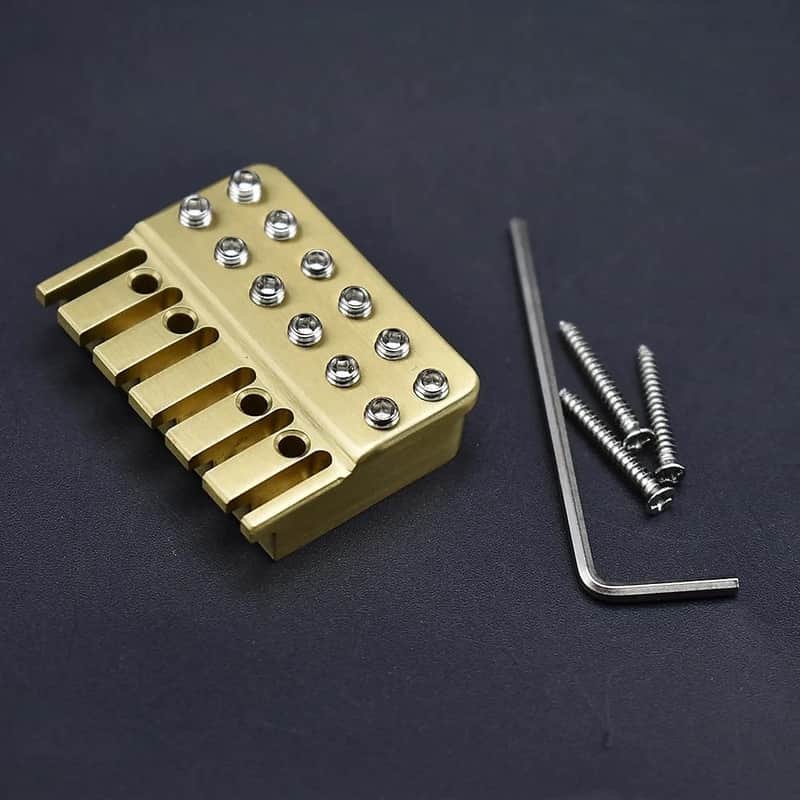 Brass Headless Guitar String Bridge Locking Nut image 1