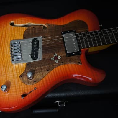 Knaggs Guitars Choptank Hollowbody in Lemon Cherry Burst with 15th Ann Navajo Sun Package image 7